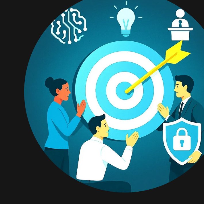 Illustration depicting leadership, security and goal achievement